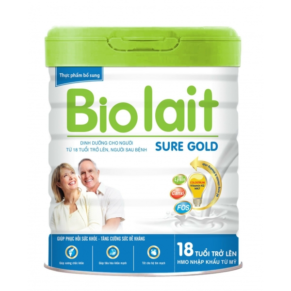 Bio lait Sure Gold dinh dưỡng dành cho người từ 18 tuổi trở lên , người sau bệnh